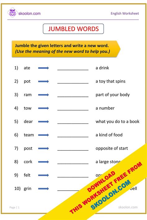 TAGALOG Jumble Word Answer .